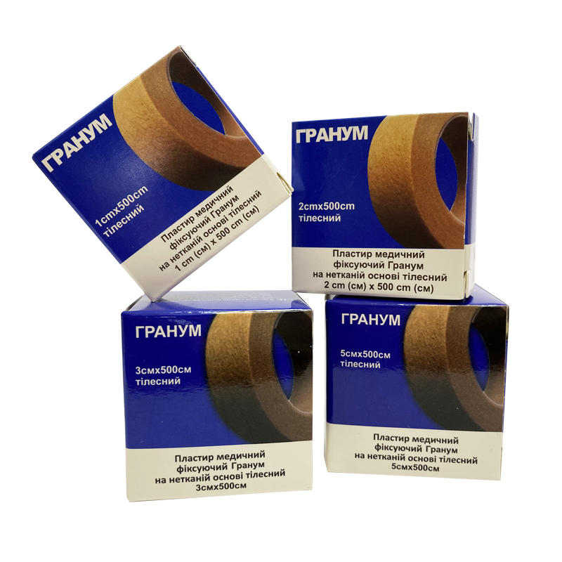 Пластир Гранум на нетканiй основі тілесний 1смх500см (100 шт/пак )